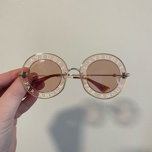 Gucci “love is blind” sunglasses
